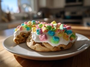 Crumbl frosted Lucky charms cookies