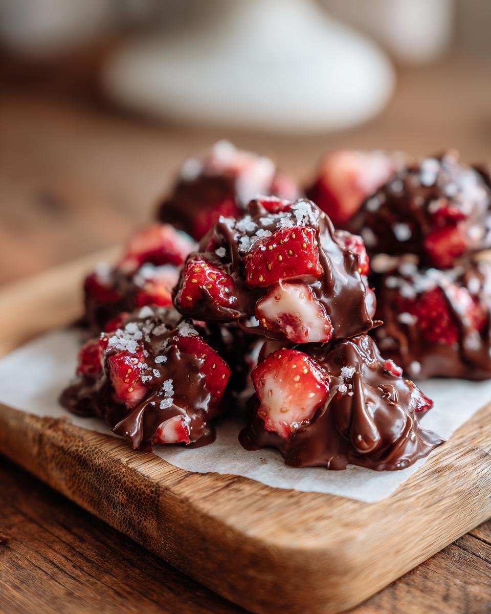 Viral chocolate strawberry yogurt clusters - detail 1